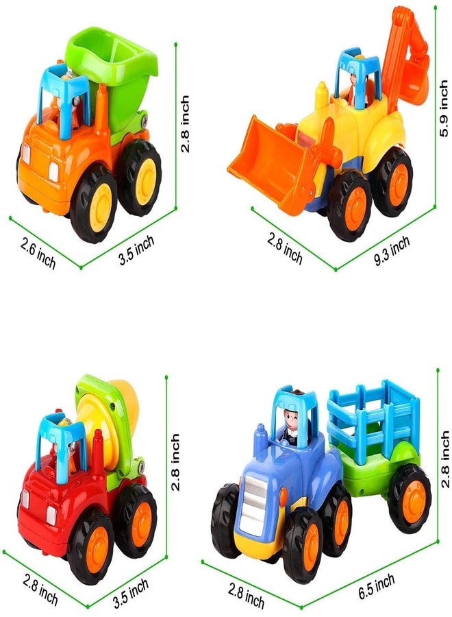 PRIMEFAIR Automobile Unbreakable Friction Cars Construction Tractor, Bulldozer, Cement Mixer Truck, Dumper for 1, 2, 3, Year Old Boy Girl Toddler Baby Kid Gift (4 Friction-07) - Image 5
